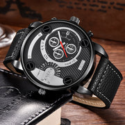 Mens Big   Watches Fashion Leather Date Gifts Wristwatch