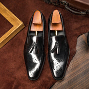 Fringed Cowhide British Business Shoes Men